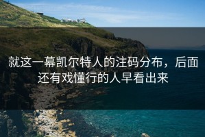 就这一幕凯尔特人的注码分布，后面还有戏懂行的人早看出来