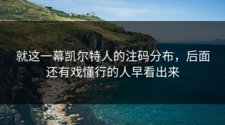 就这一幕凯尔特人的注码分布，后面还有戏懂行的人早看出来