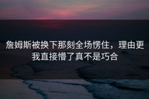 詹姆斯被换下那刻全场愣住，理由更我直接懵了真不是巧合