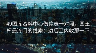 49图库资料中心伤停表一对照，国王杯最冷门的线索：边后卫内收那一下