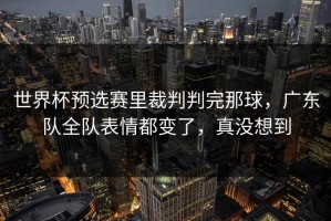 世界杯预选赛里裁判判完那球，广东队全队表情都变了，真没想到