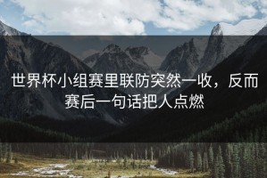 世界杯小组赛里联防突然一收，反而赛后一句话把人点燃