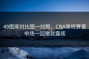 49图库对比图一对照，CBA常规赛里中场一回撤就露底