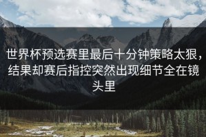 世界杯预选赛里最后十分钟策略太狠，结果却赛后指控突然出现细节全在镜头里