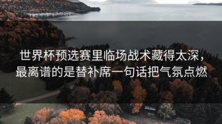 世界杯预选赛里临场战术藏得太深，最离谱的是替补席一句话把气氛点燃