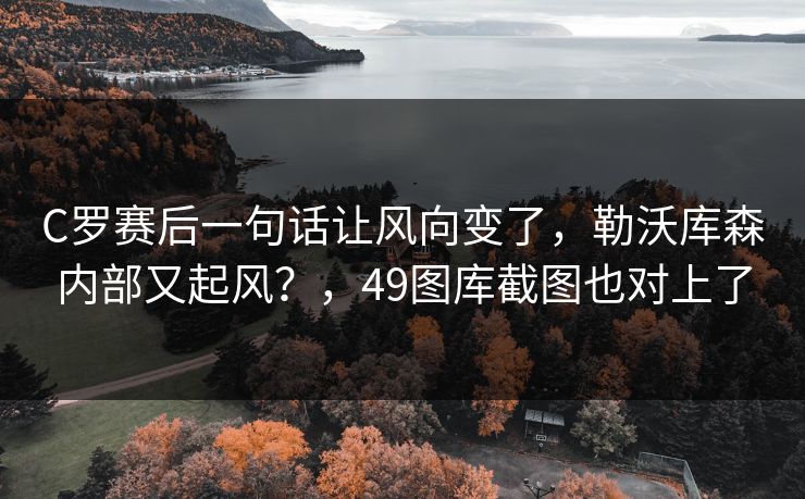 C罗赛后一句话让风向变了，勒沃库森内部又起风？，49图库截图也对上了
